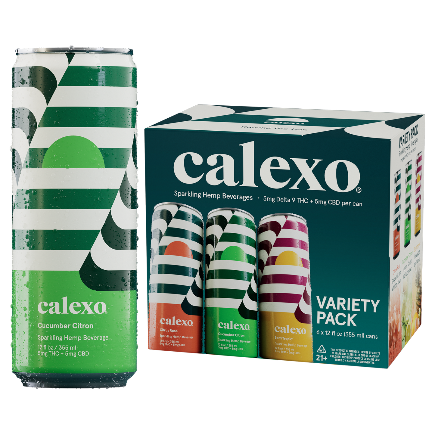 Case of 4x Calexo Variety Pack 12oz. 6pk - Sparkling Hemp Beverages