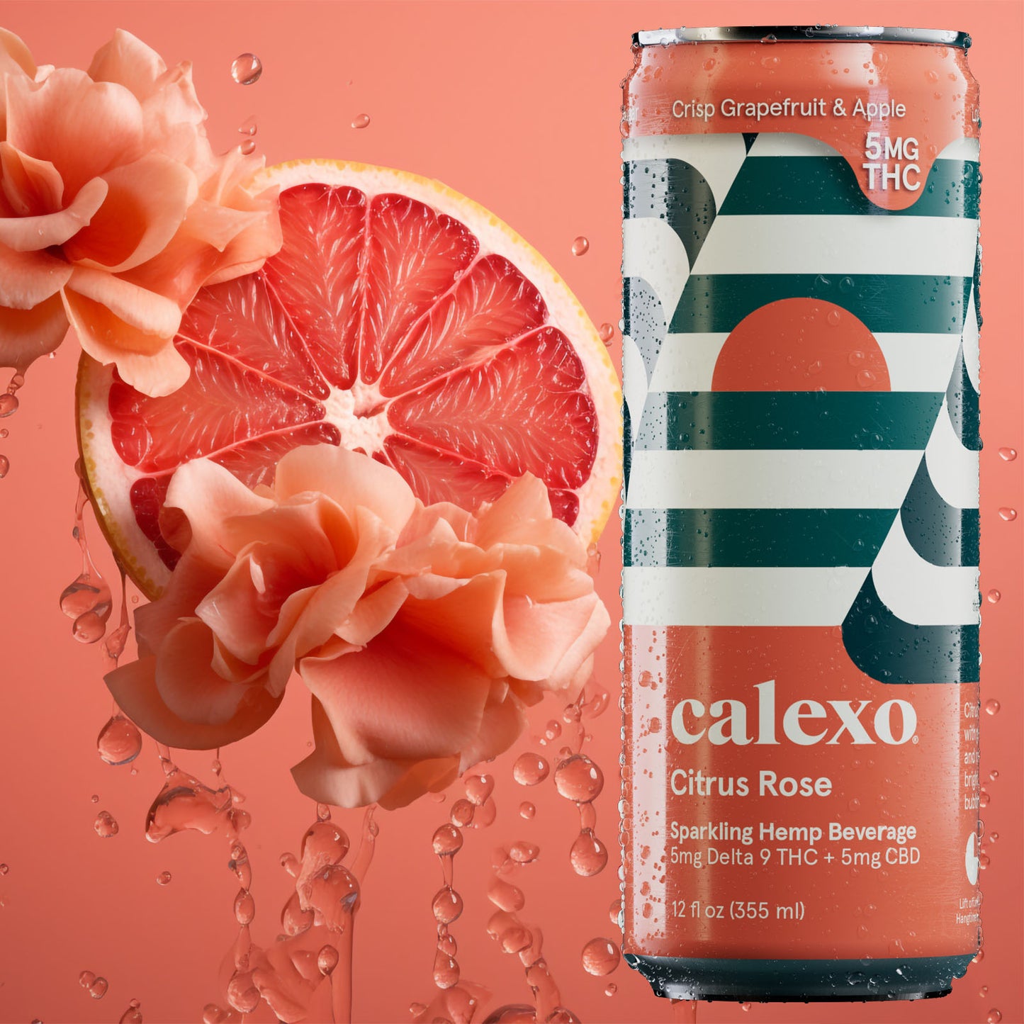 Citrus Rose 12oz. Sparkling Hemp Beverage (Infused 5mg THC + 5mg CBD)
