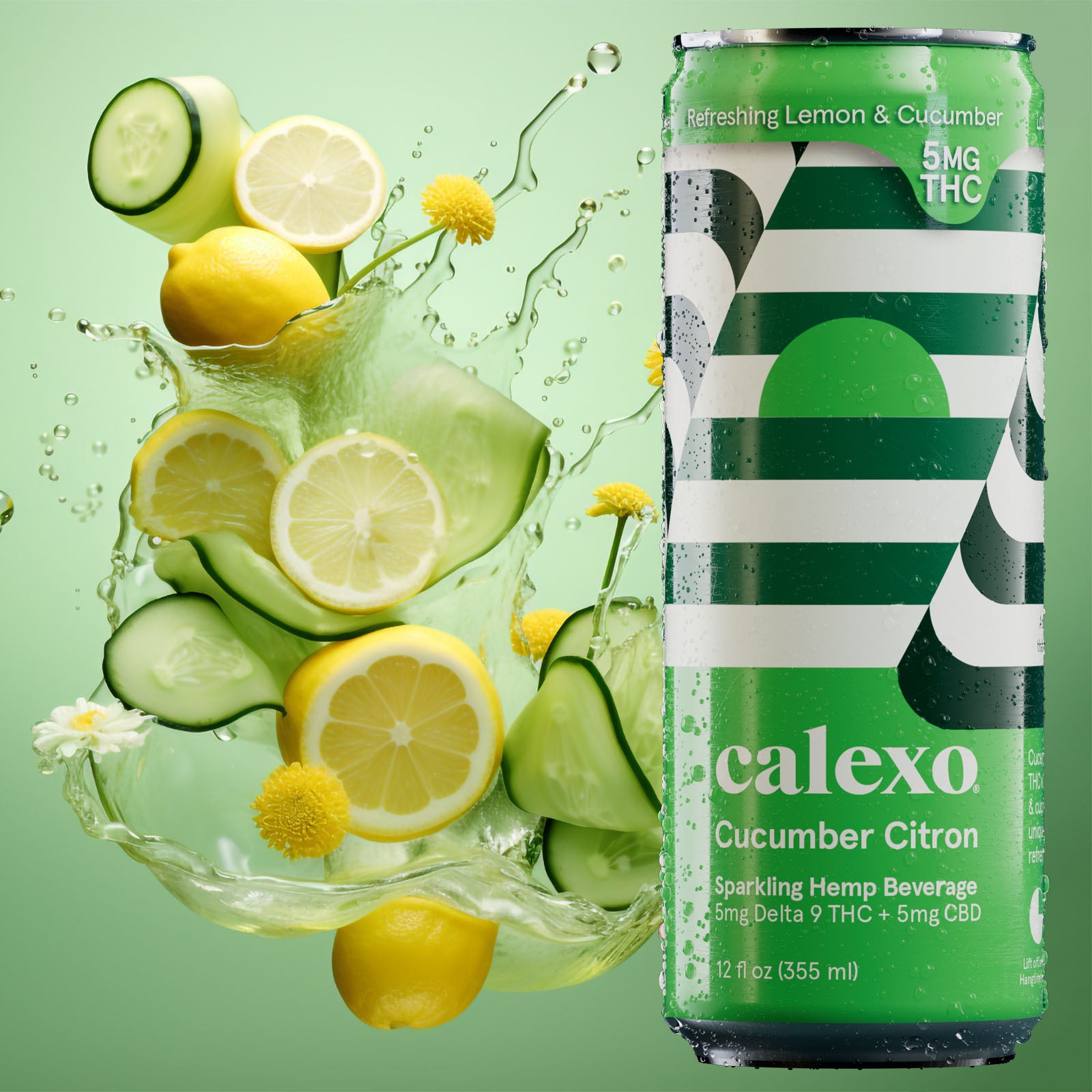 Cucumber Citron 12oz. Sparkling Hemp Beverage (Infused 5mg THC + 5mg CBD)