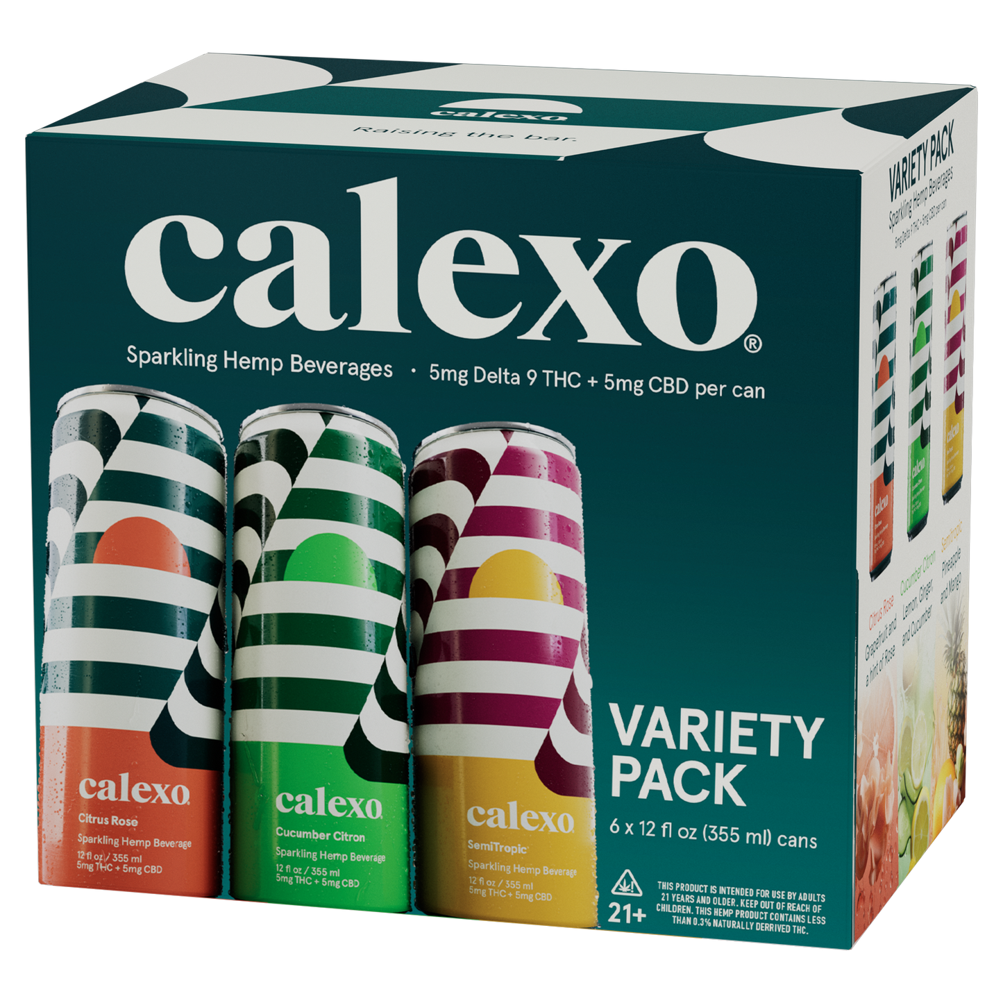 Calexo Variety Pack 12oz. 6pk - Sparkling Hemp Beverages
