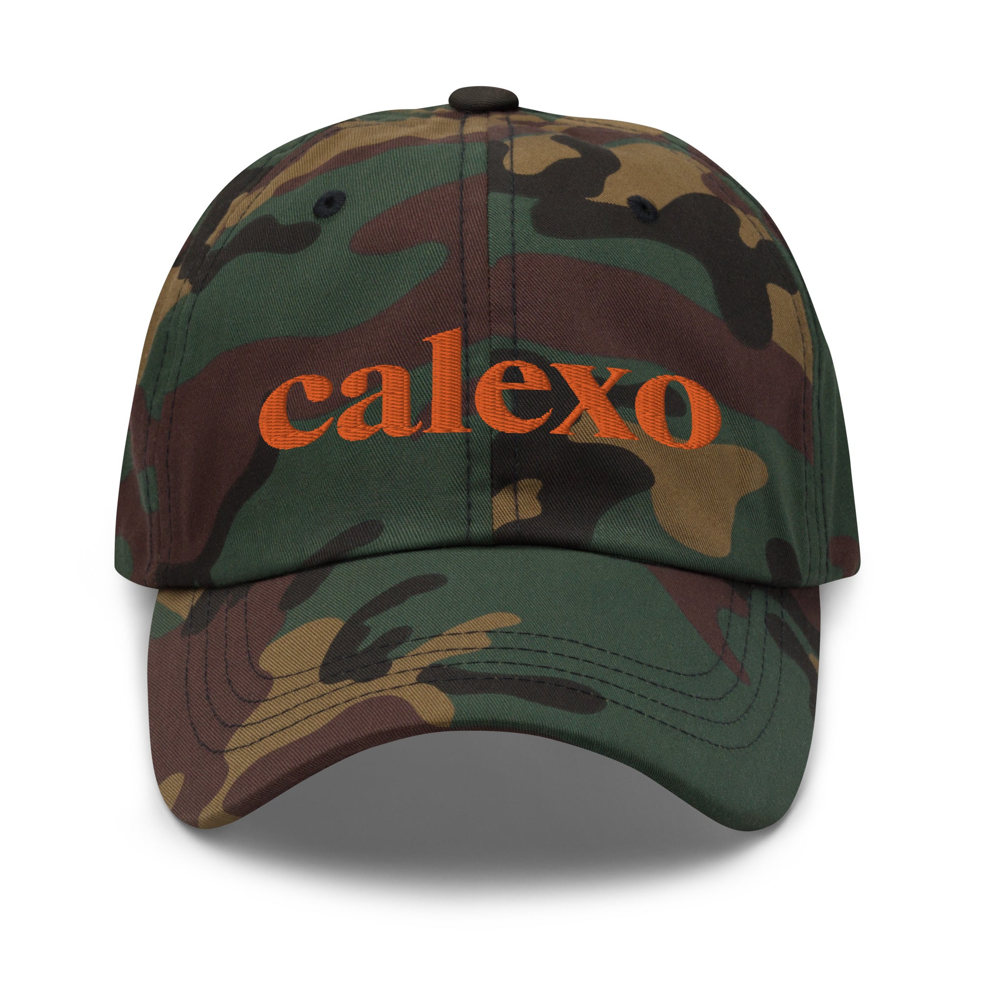 Camo Hat with Orange Calexo Logo